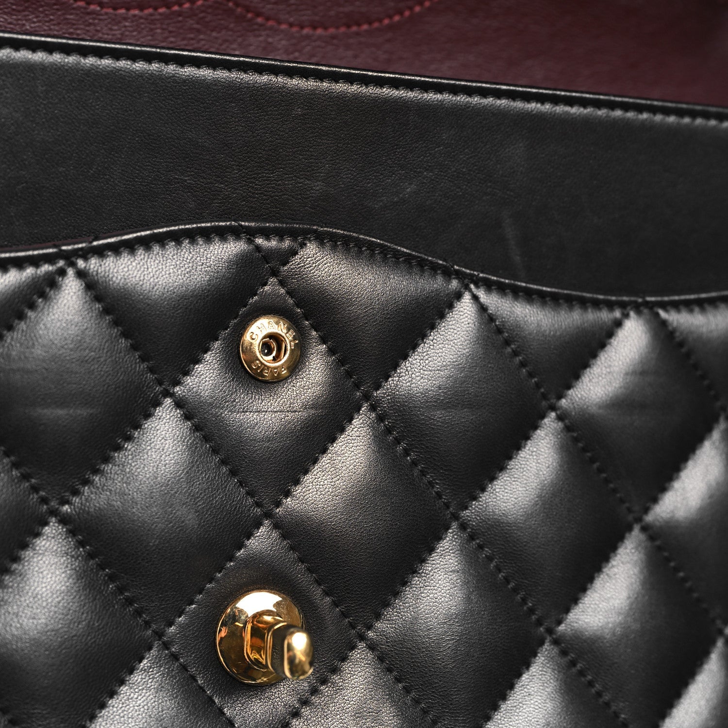 Lambskin Quilted Jumbo Double Flap Black