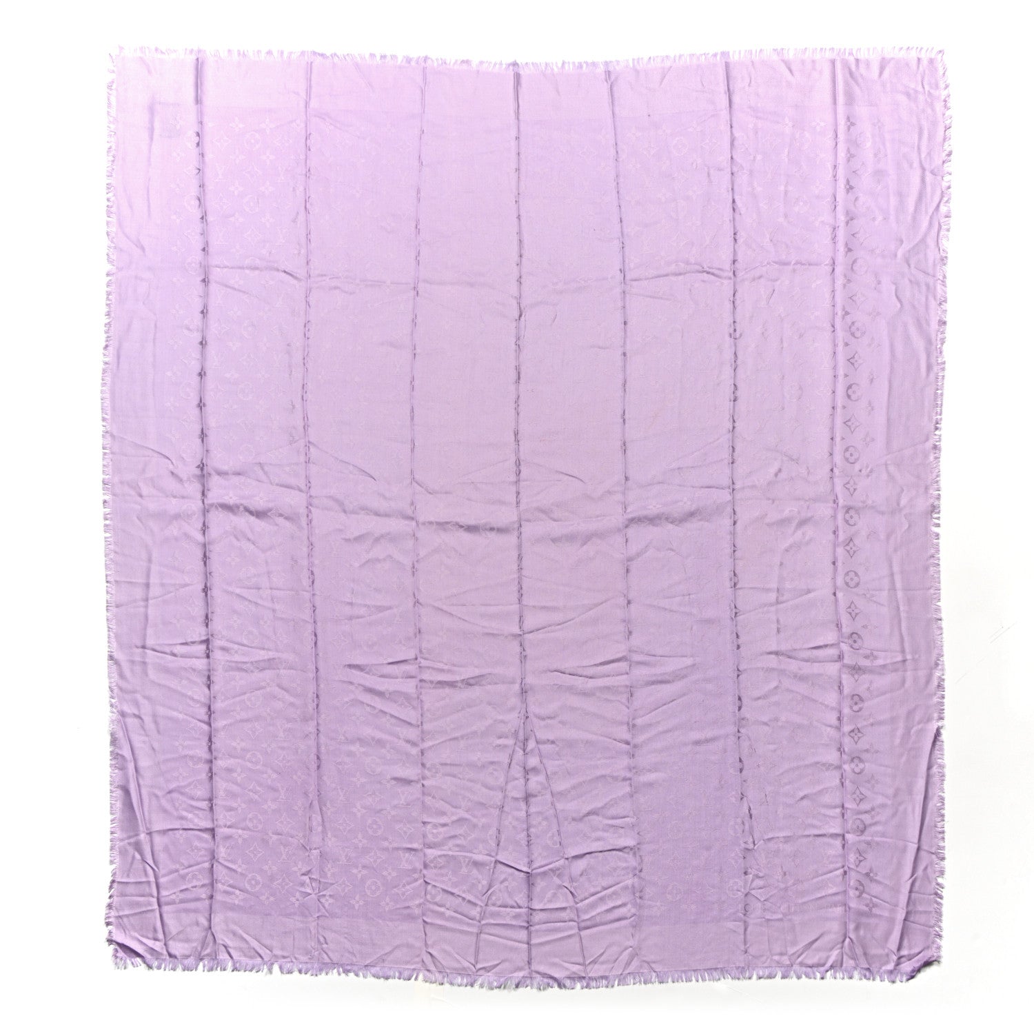 Silk Wool Monogram Shawl Mauve