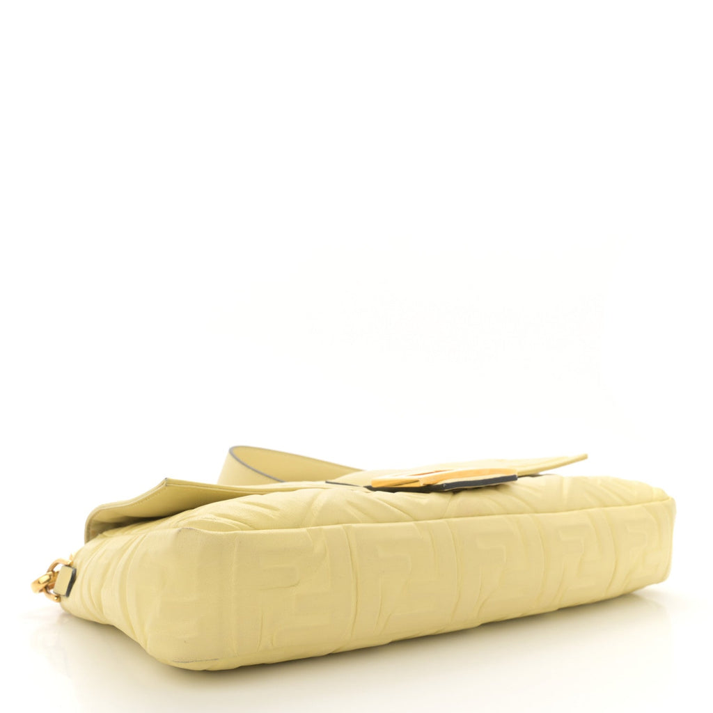 Nappa FF 1974 Embossed Large Baguette Banana