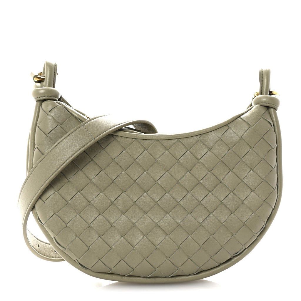 Nappa Intrecciato Small Gemelli Multipocket Bag Travertine Muse