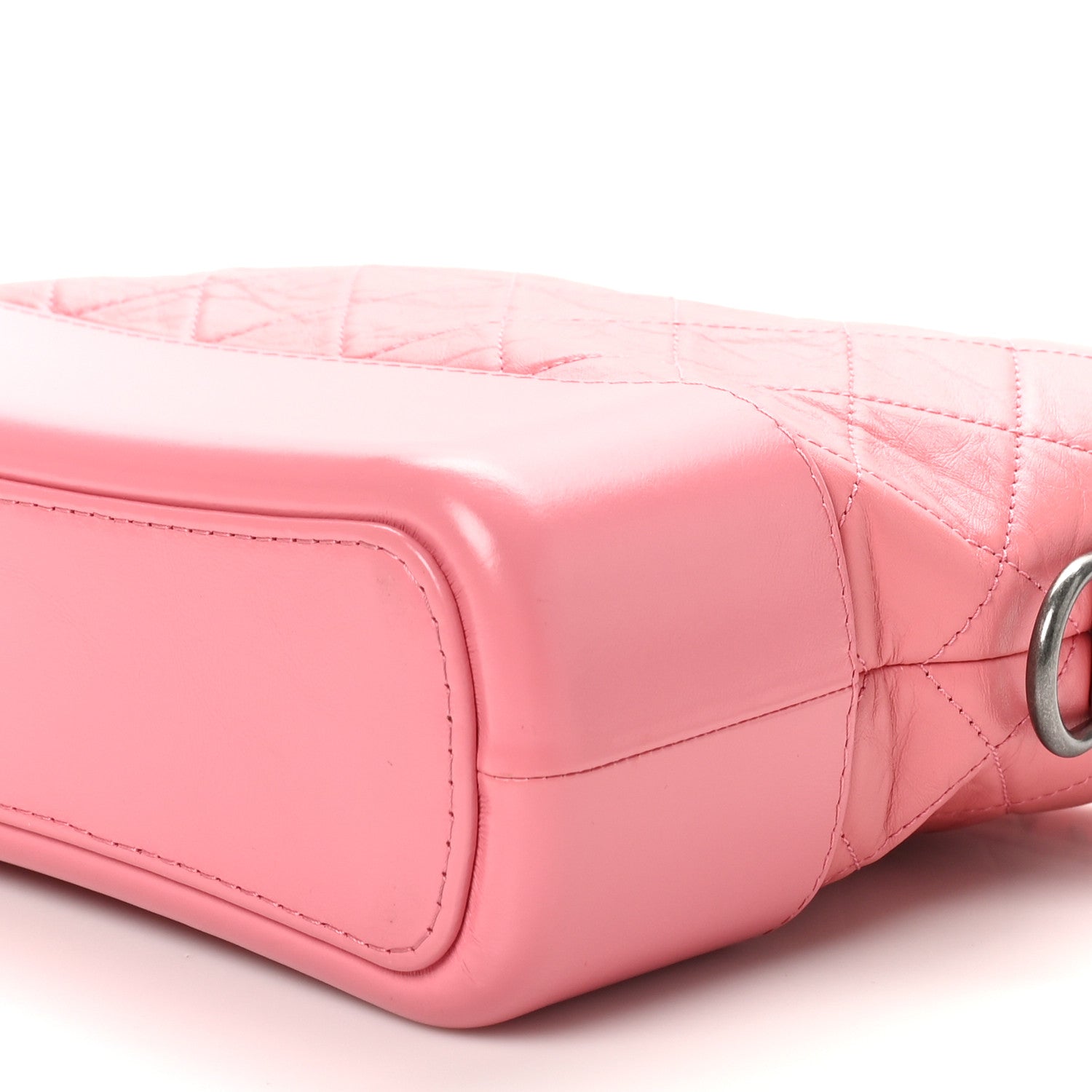 Aged Calfskin Quilted Medium Gabrielle Logo Hobo Rose