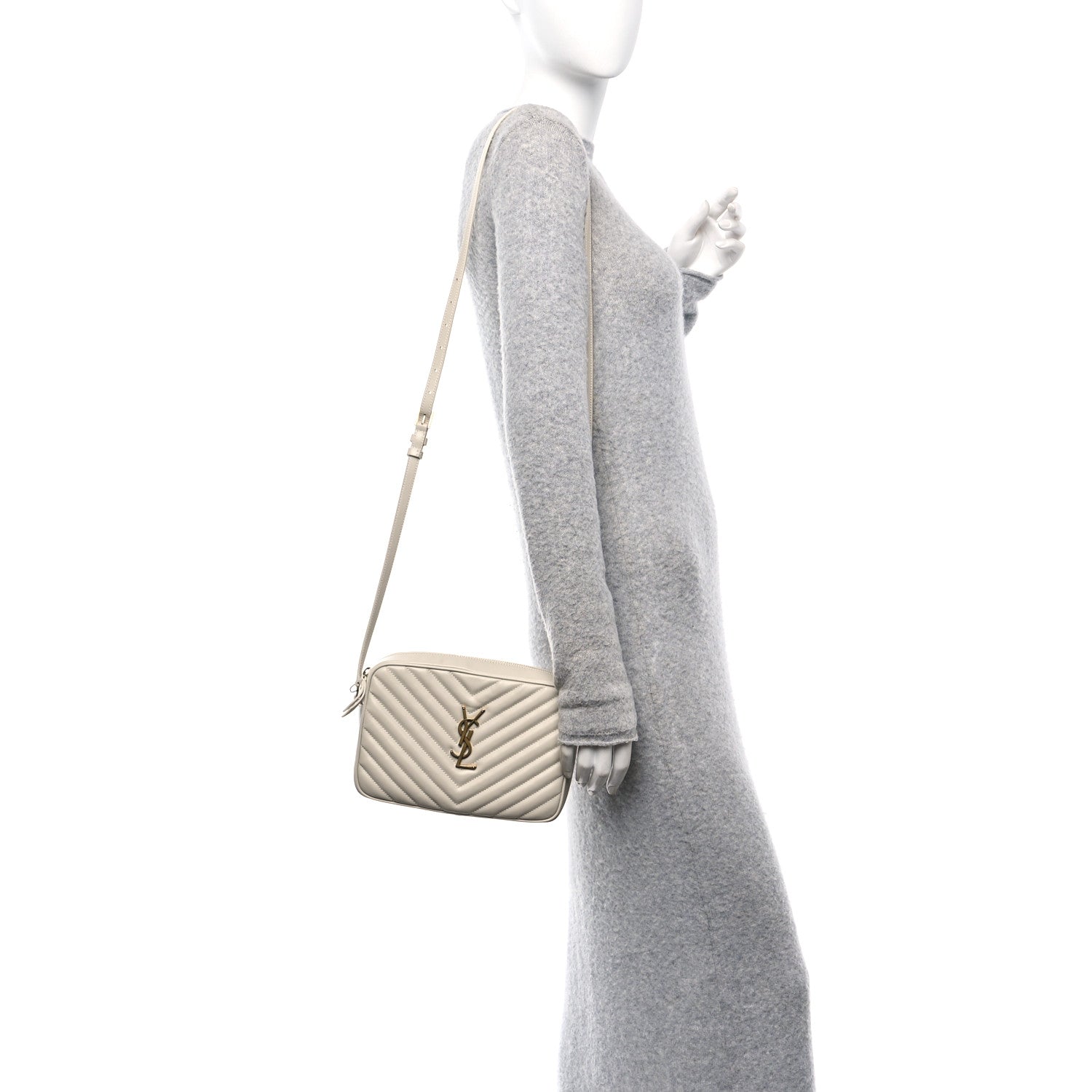 Calfskin Matelasse Monogram Lou Camera Bag Crema Soft