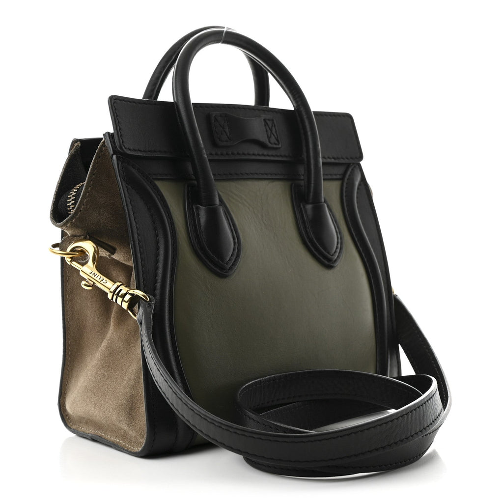 Baby Grained Calfskin Nubuck Nano Tri-Color Luggage Stone