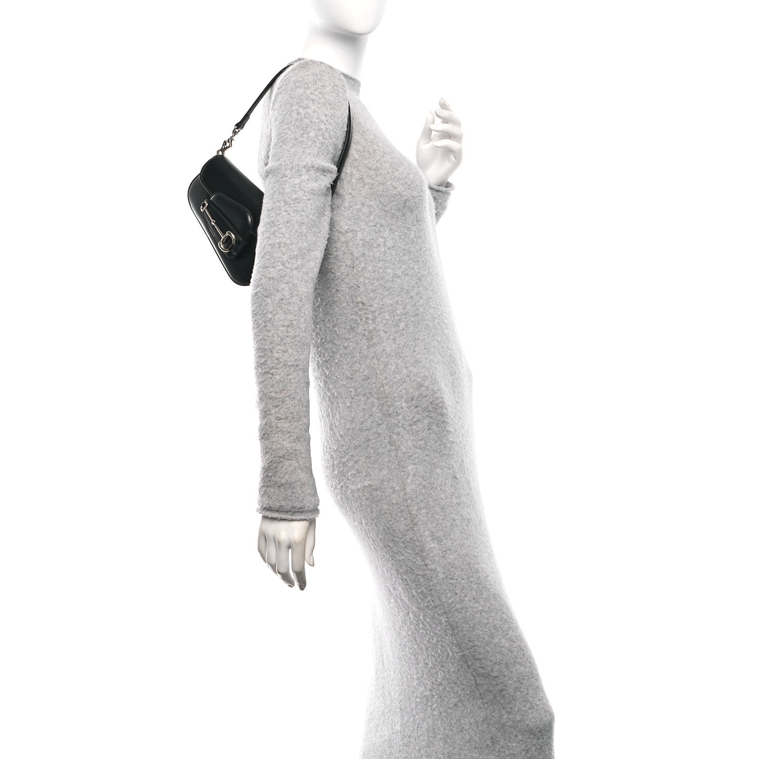 Calfskin Mini Horsebit 1955 Asymmetric Shoulder Bag Black