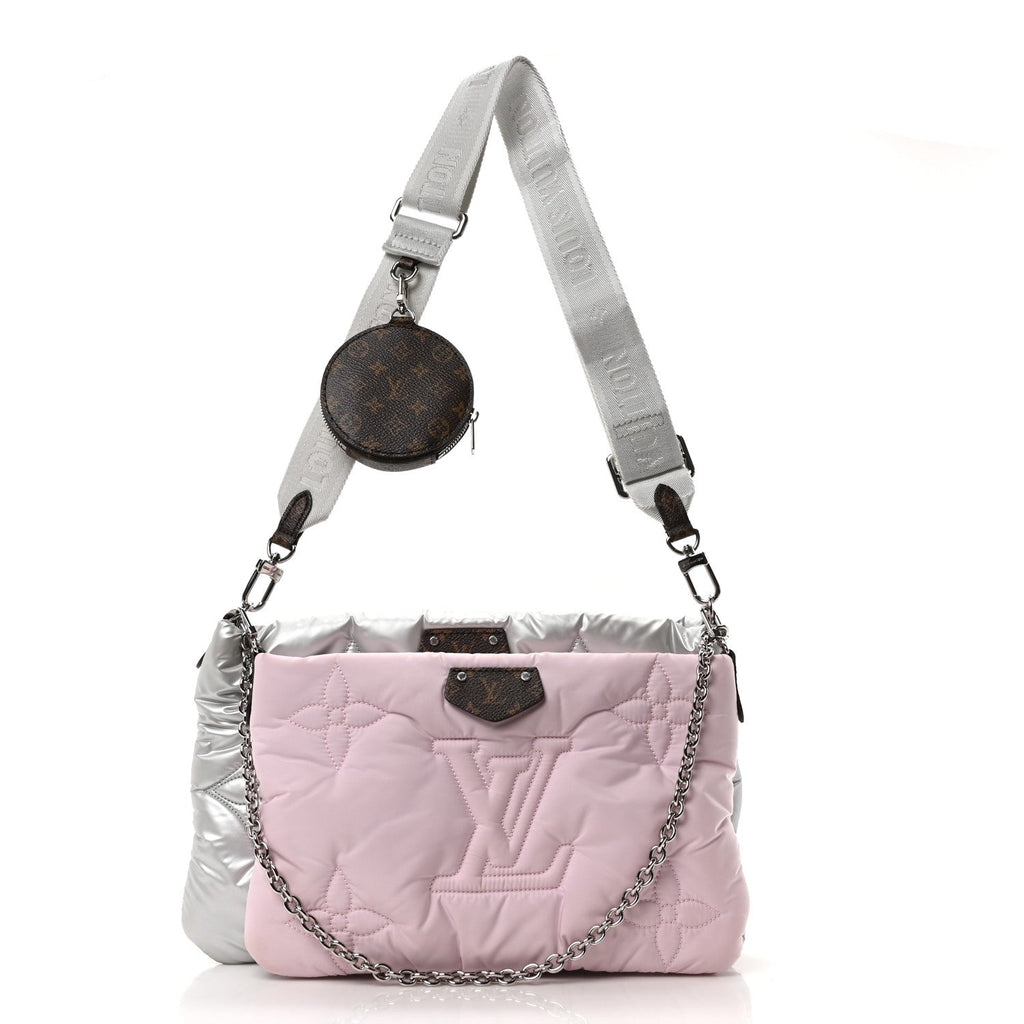 Econyl Monogram Pillow Maxi Multi Pochette Accessories Silver Pale Pink