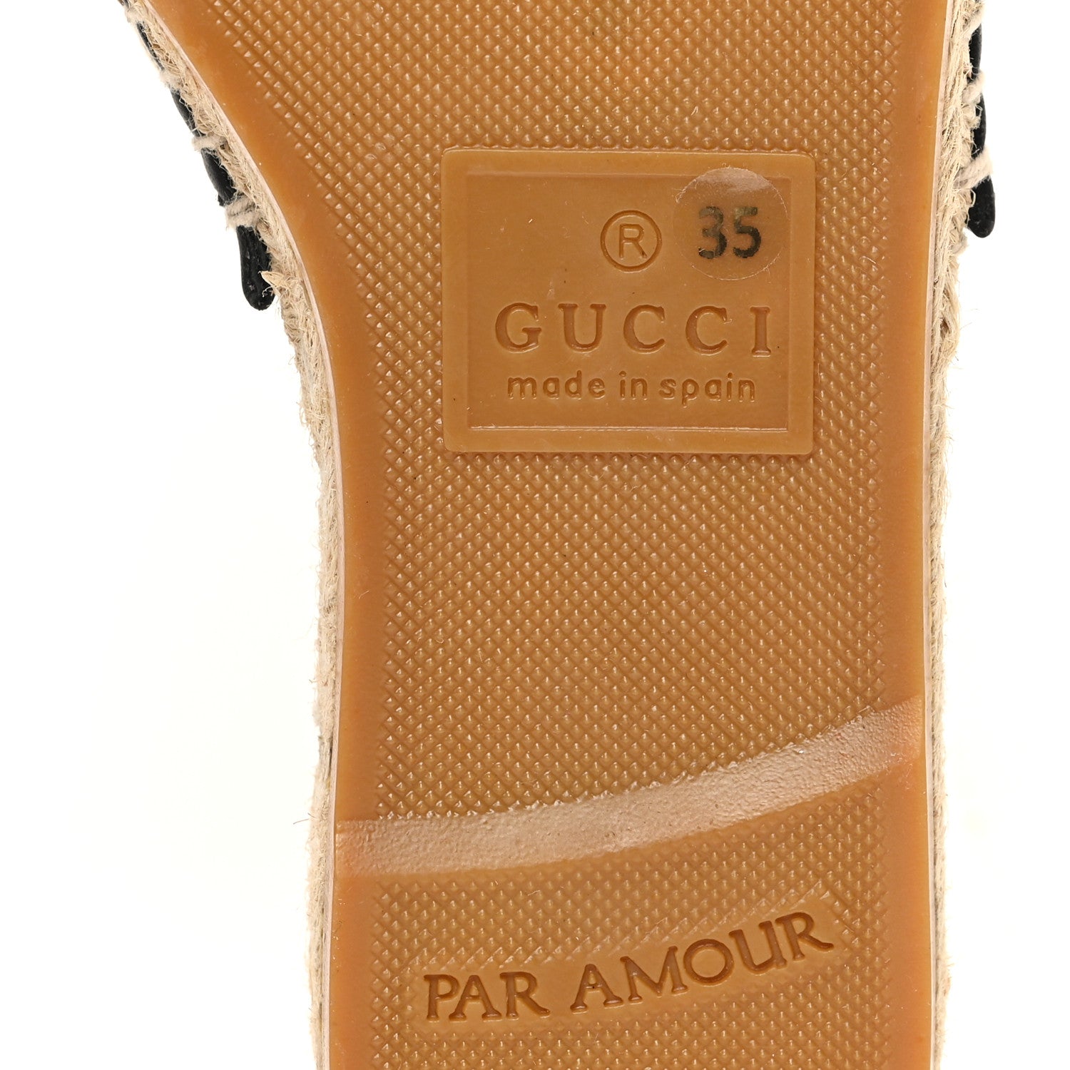 Monogram Matelasse GG Marmont Espadrille 20mm Slide Sandals 35 Beige Ebony Black