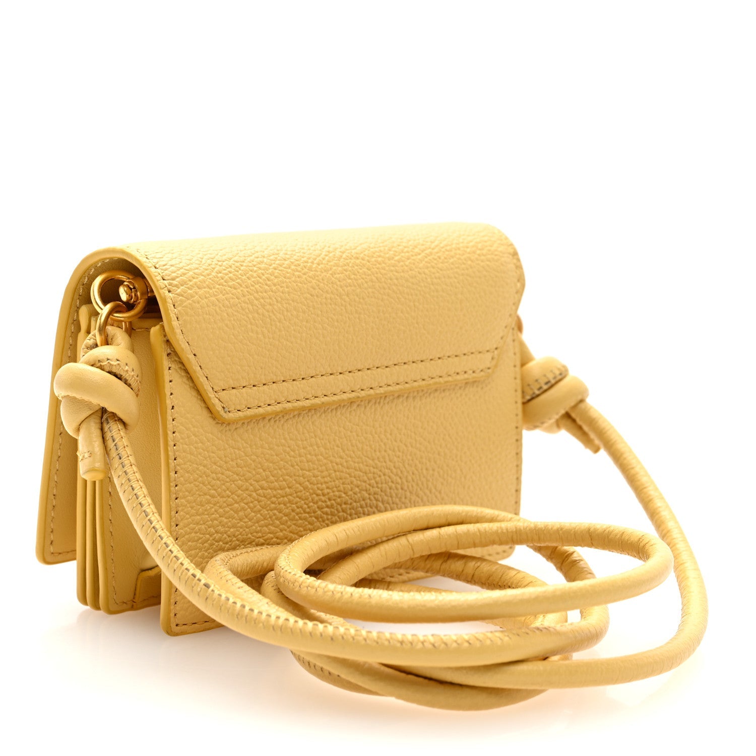 Calfskin Logo Embossed  Case On Strap Yellow