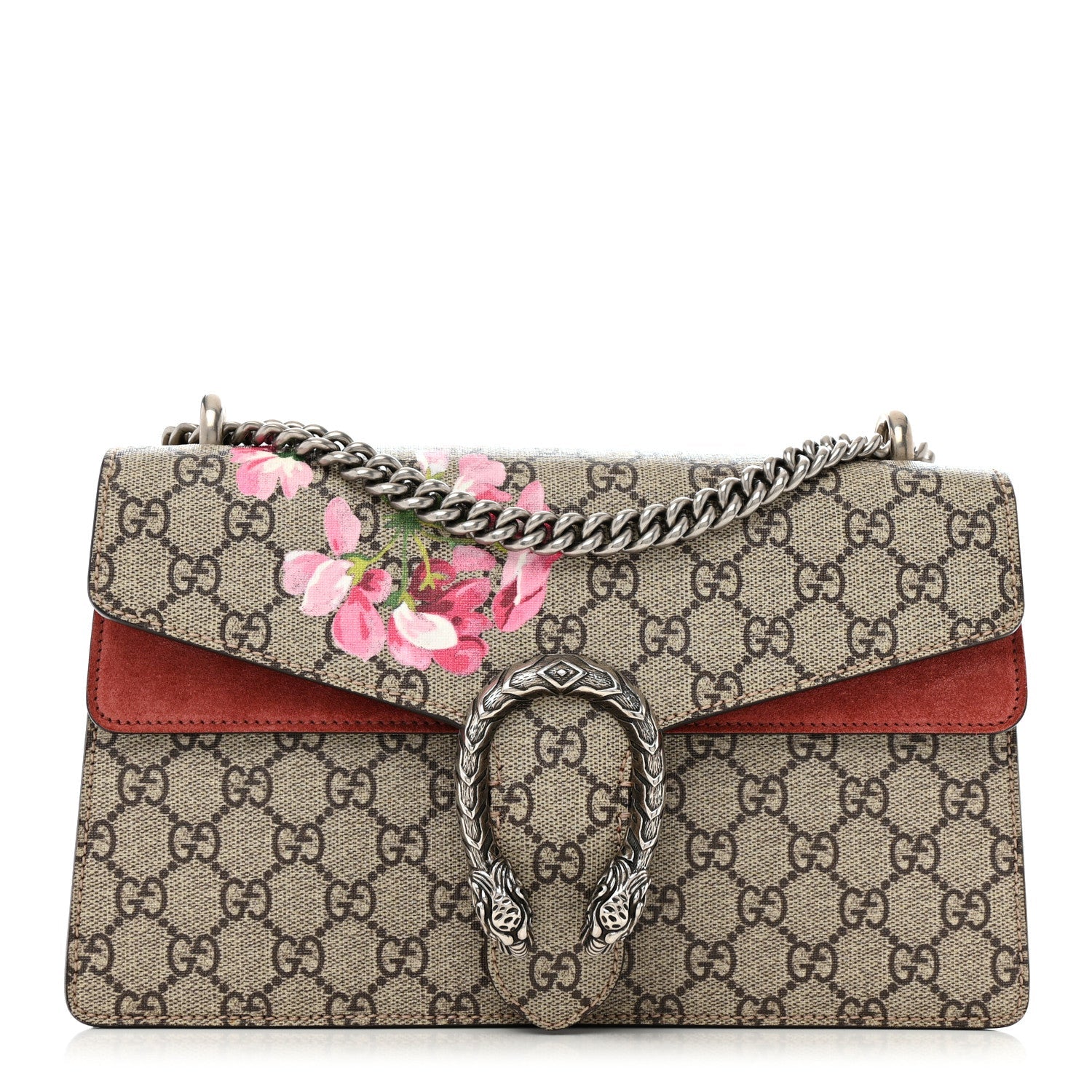 GG Supreme Monogram Blooms Small Dionysus Shoulder Bag Beige Multicolor Dry Rose