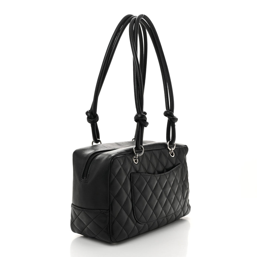 Calfskin Quilted Large Cambon Bowler Black