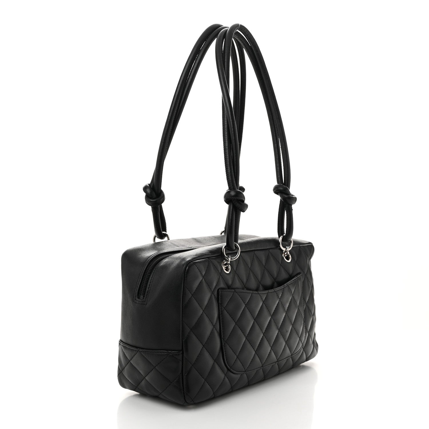 Calfskin Quilted Large Cambon Bowler Black