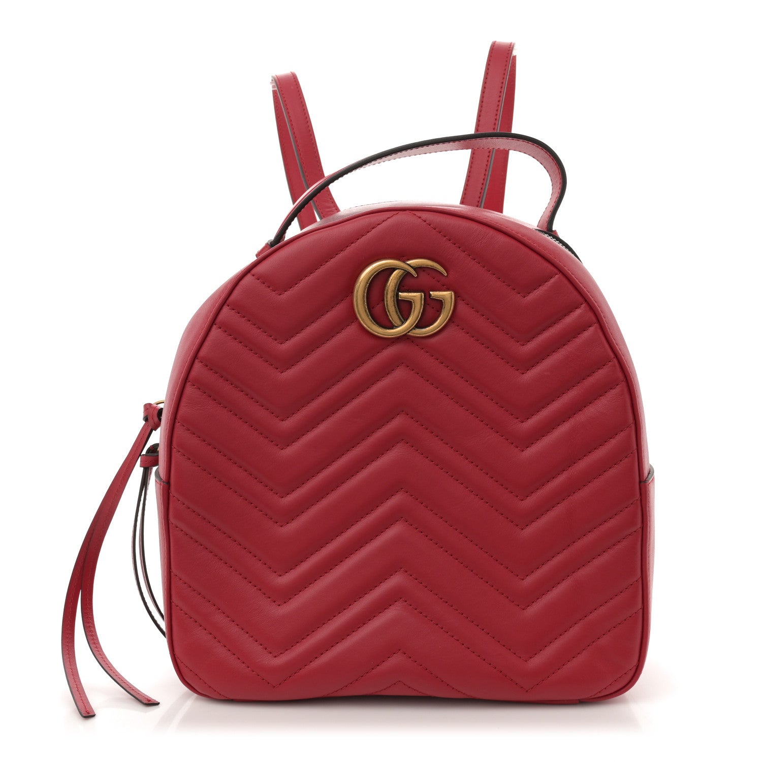 Calfskin Matelasse GG Marmont Dome Backpack Hibiscus Red