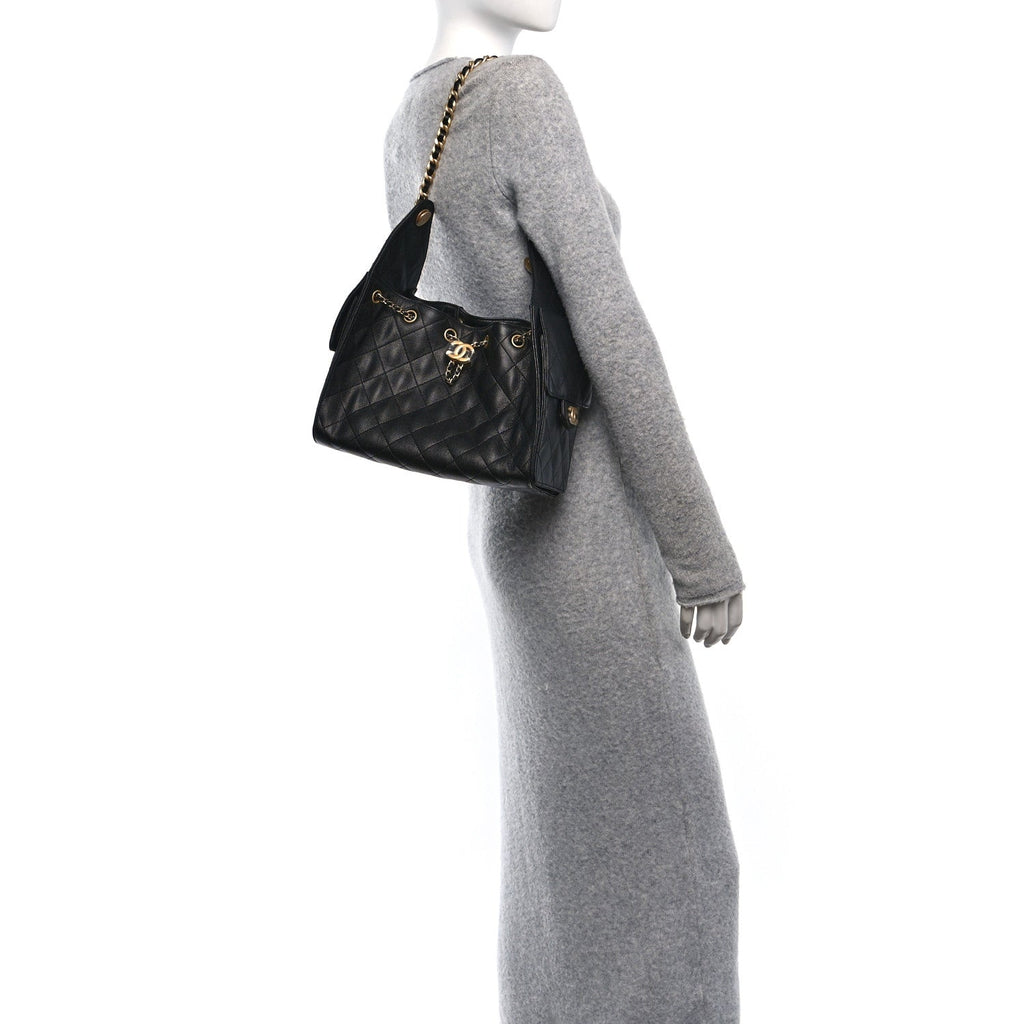 Caviar Quilted Small Chanel 25 Handbag Black