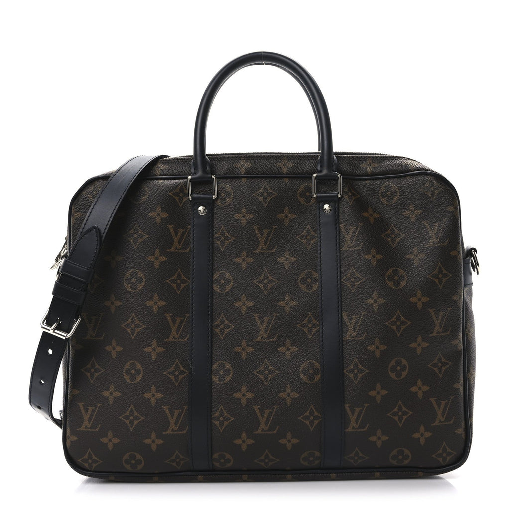 Monogram Macassar Porte Documents Voyage Soft Briefcase