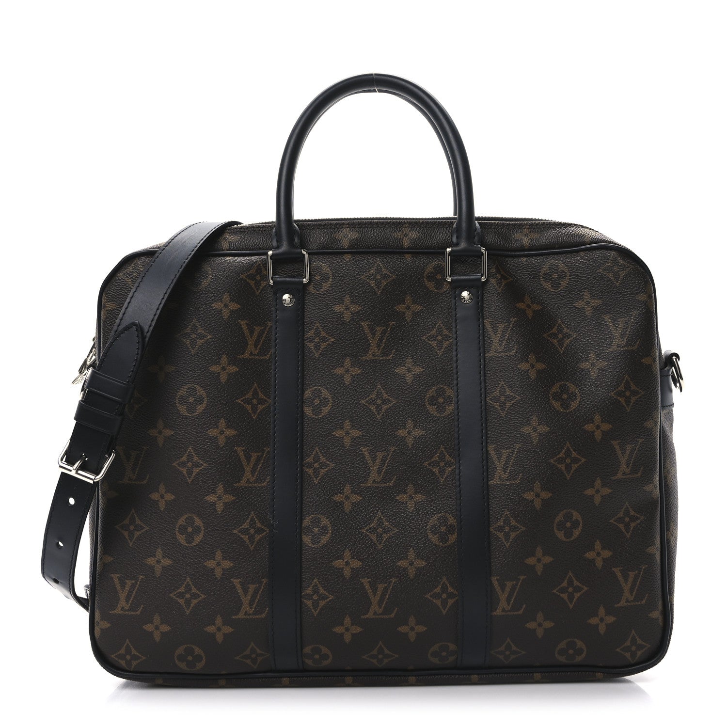 Monogram Macassar Porte Documents Voyage Soft Briefcase