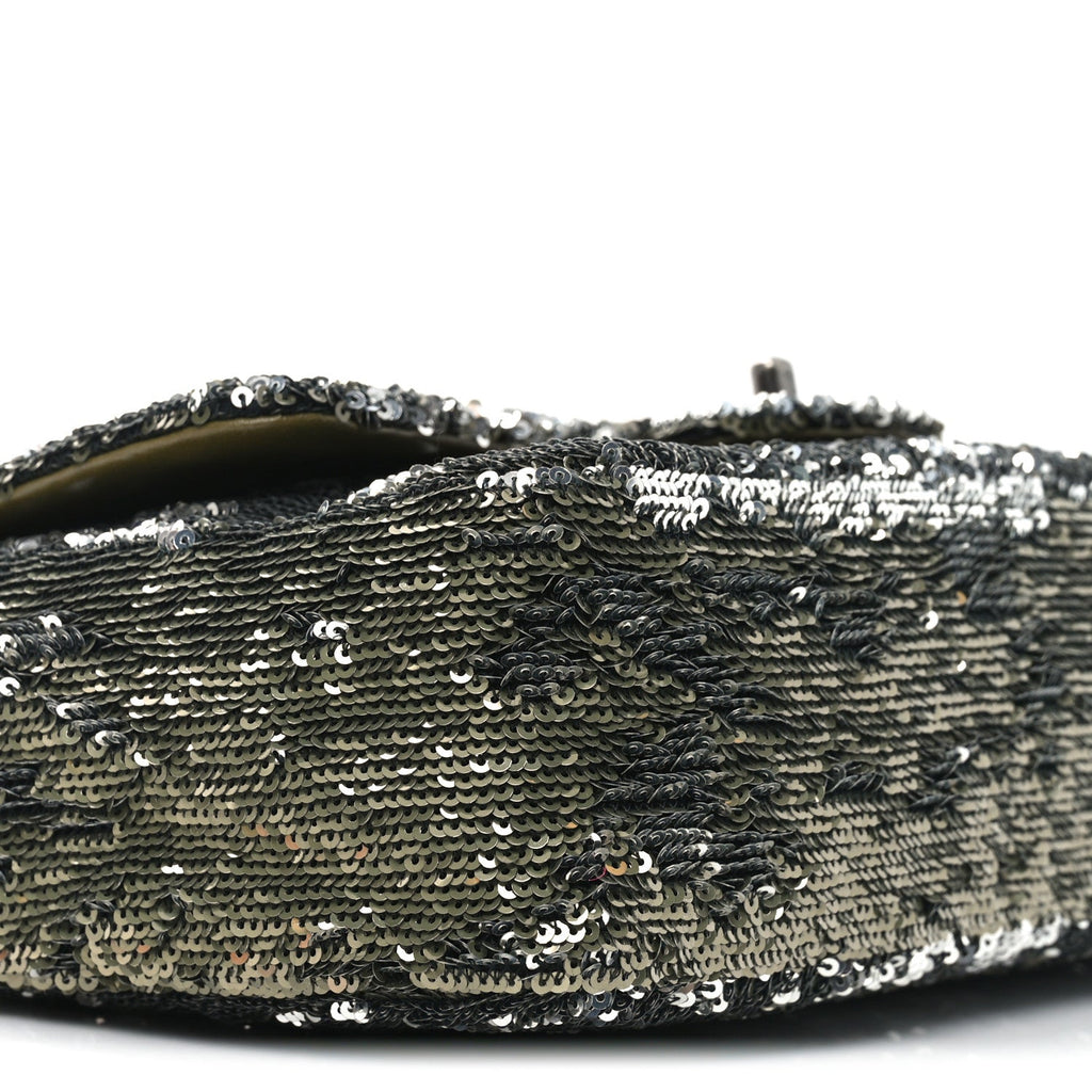 Sequin Coco Cuba Medium Single Flap Khaki