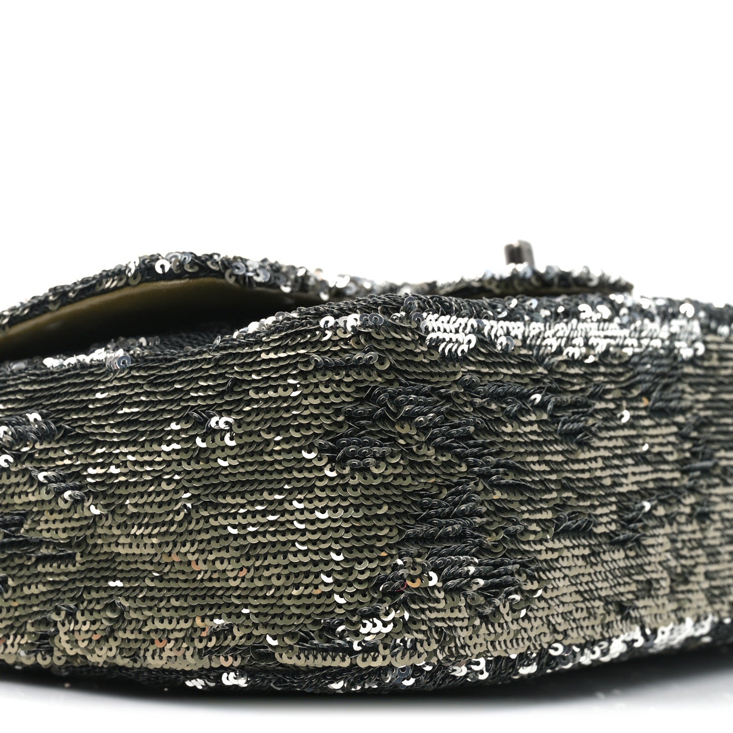 Sequin Coco Cuba Medium Single Flap Khaki