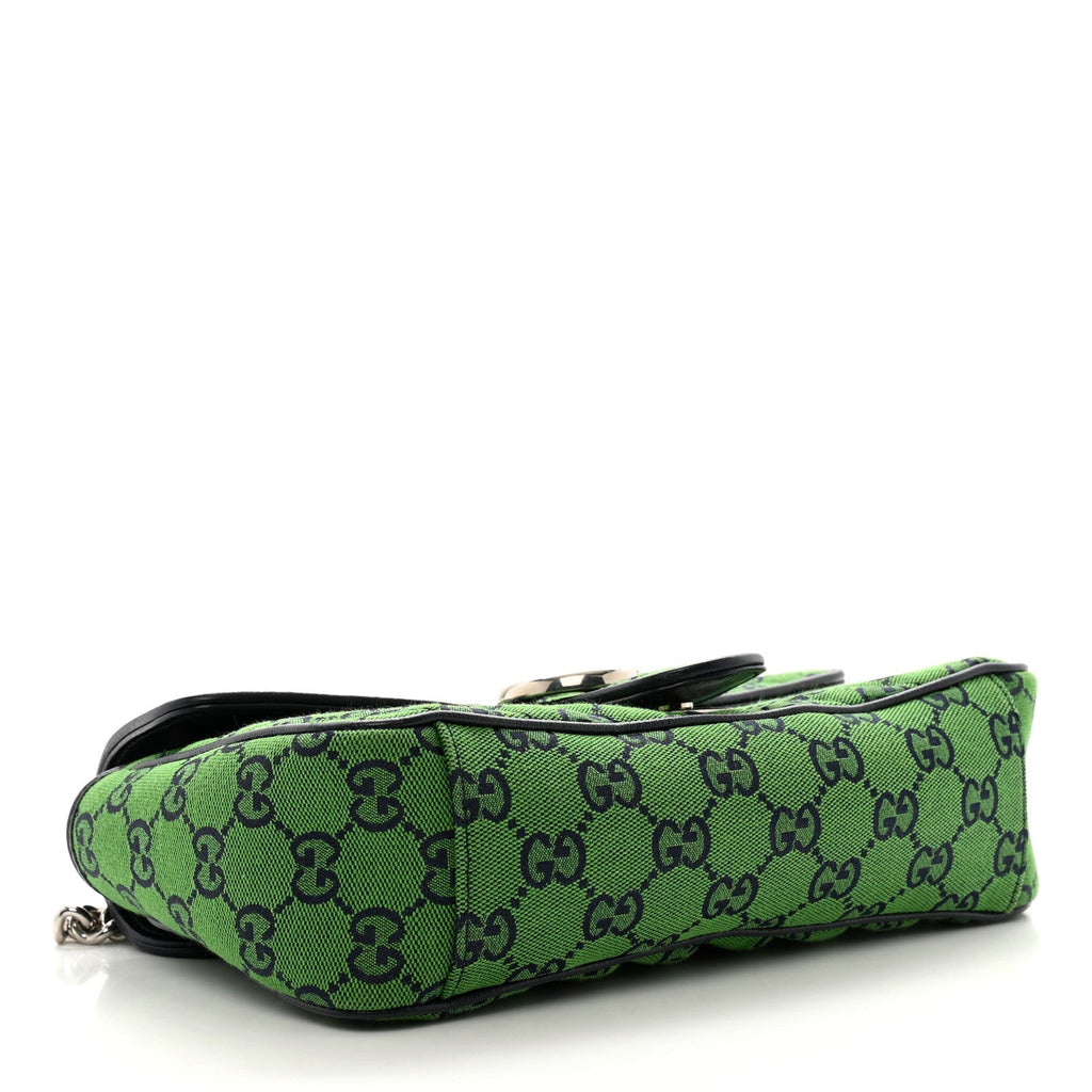 Monogram Multicolor Matelasse Diagonal Small GG Marmont Shoulder Bag Green Blue