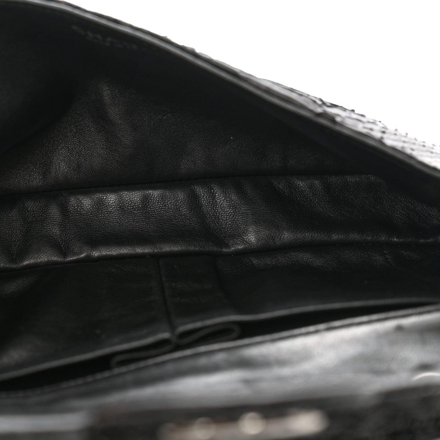 Metallic Snakeskin Sequin Flap Black