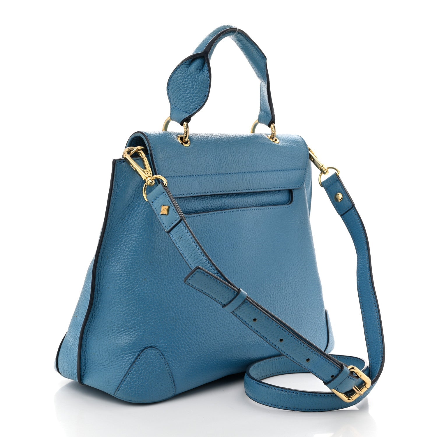 Grained Calfskin First Lady Satchel Blue