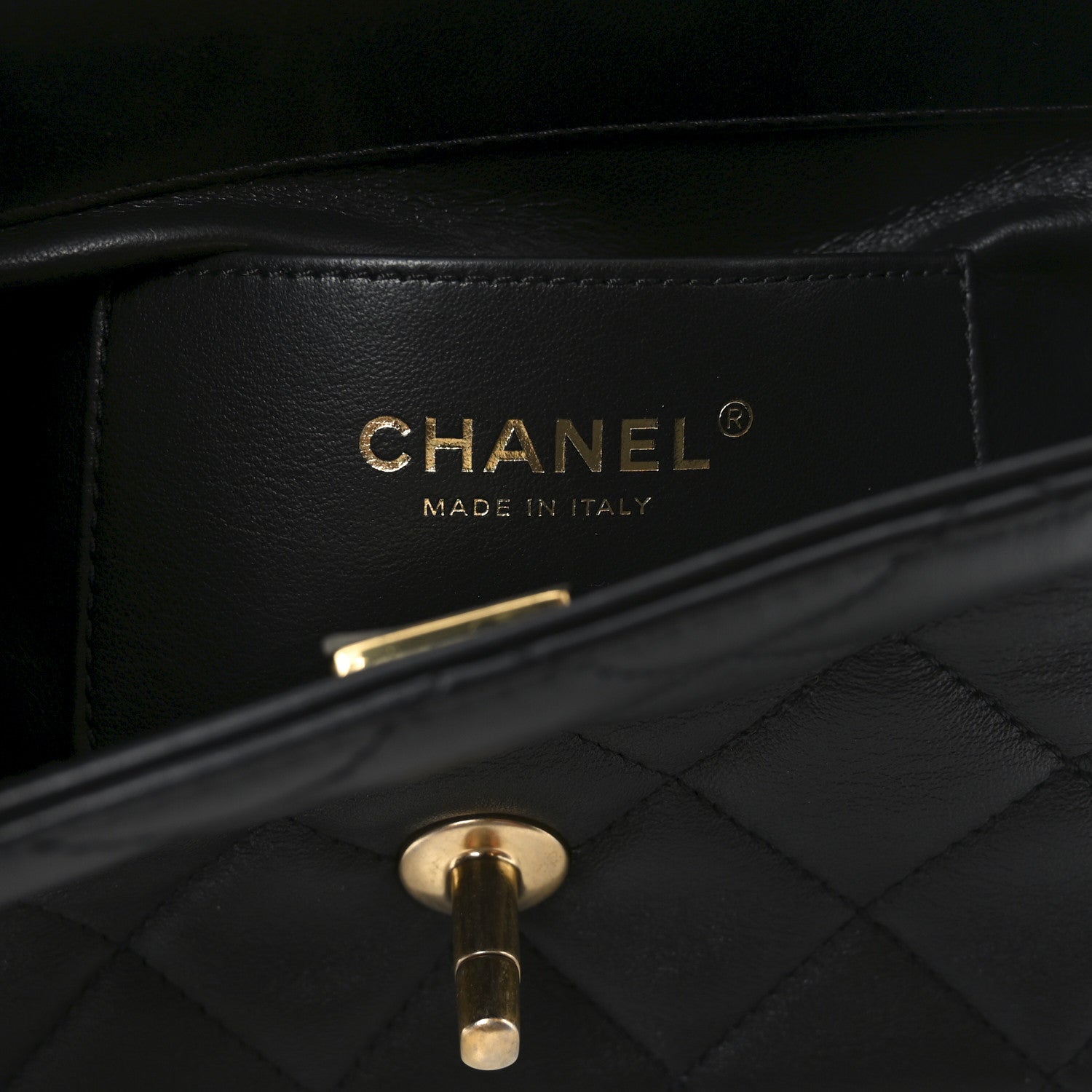 Lambskin Enamel Strass Quilted Mini Paris Monaco Flap Black