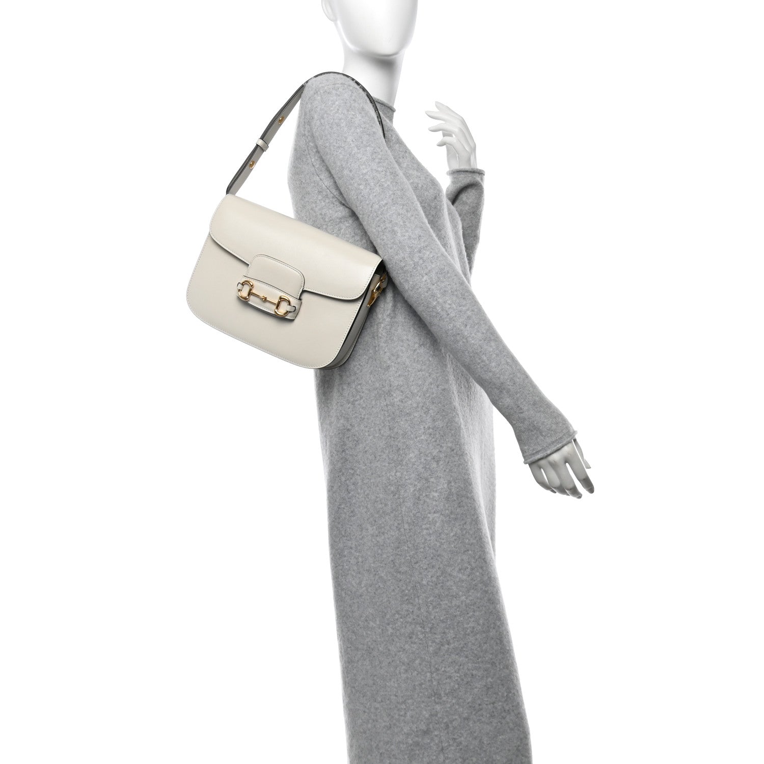 Azalea Calfskin Horsebit 1955 Shoulder Bag Mystic White