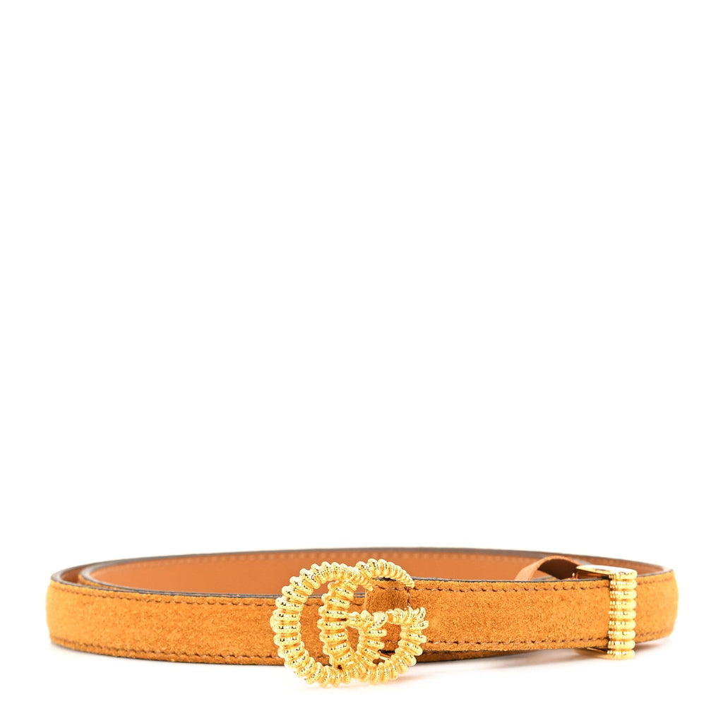 Suede Torchon Double G 15mm Belt 80 32 Vintage Sun Oil