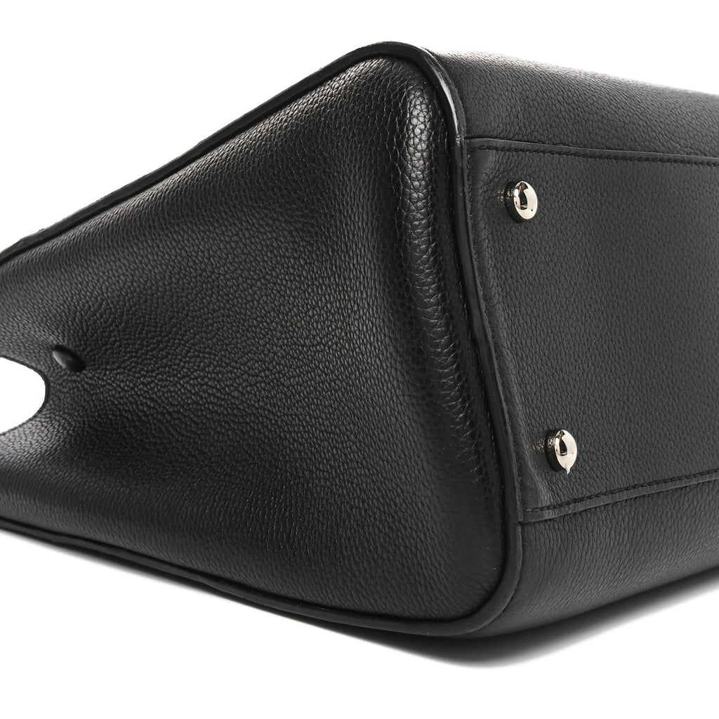 Grained Calfskin Medium Neo Executive Shopper Tote Black