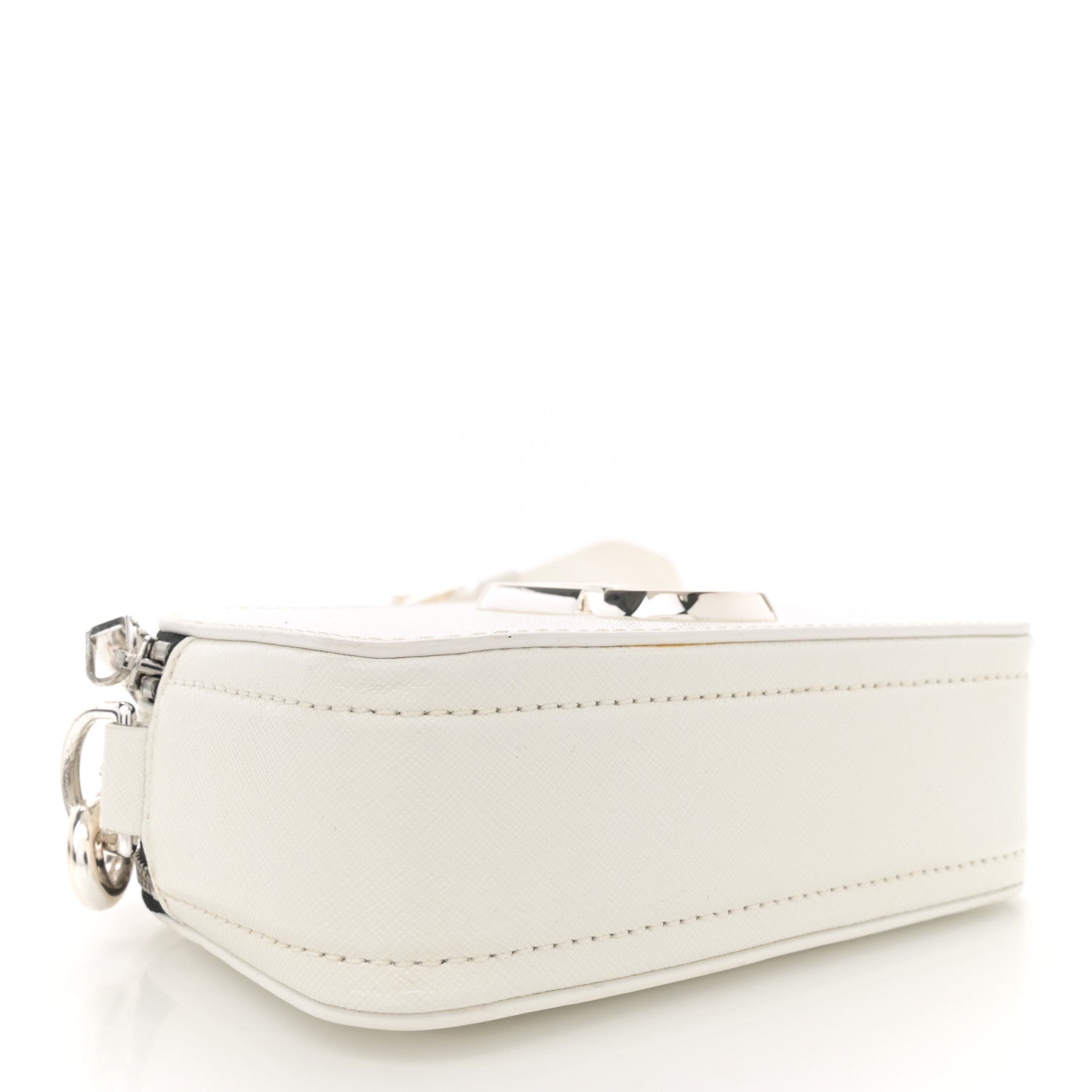 Saffiano Small Snapshot Camera Bag White