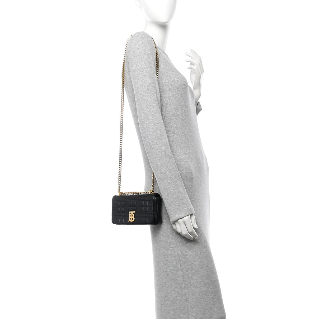 Lambskin Quilted Mini Lola Bag Black