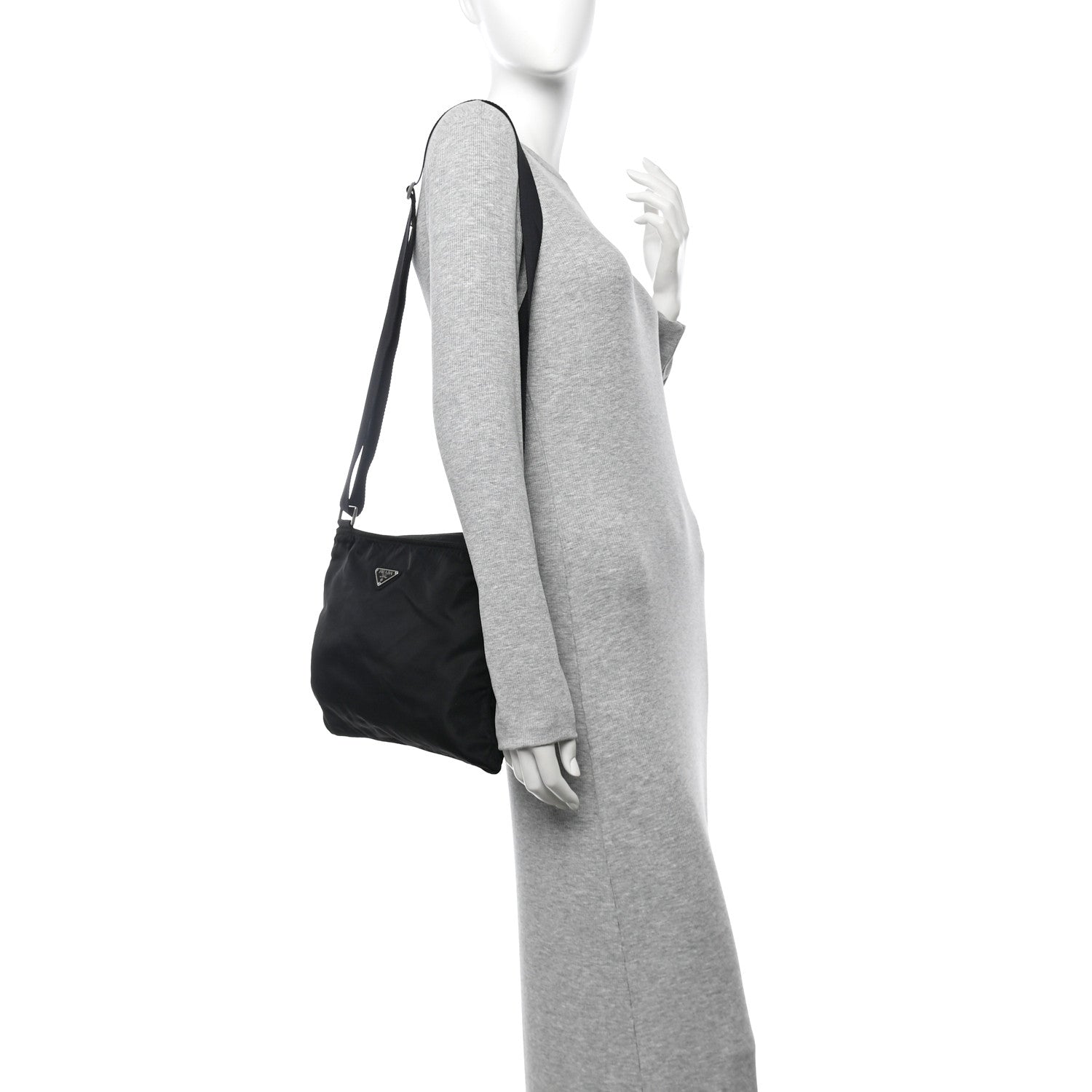 Nylon Vela Flat Messenger Bag Black