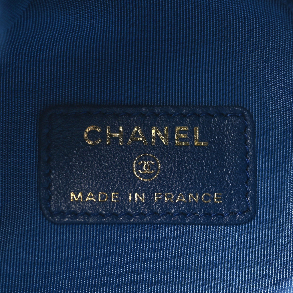 Denim Quilted Mood Mini Bucket With Chain Blue Multicolor