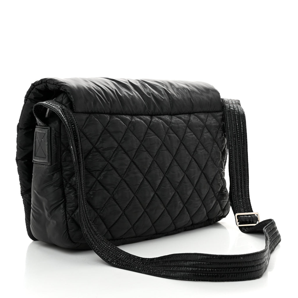 Nylon Coco Cocoon Messenger Bag Black