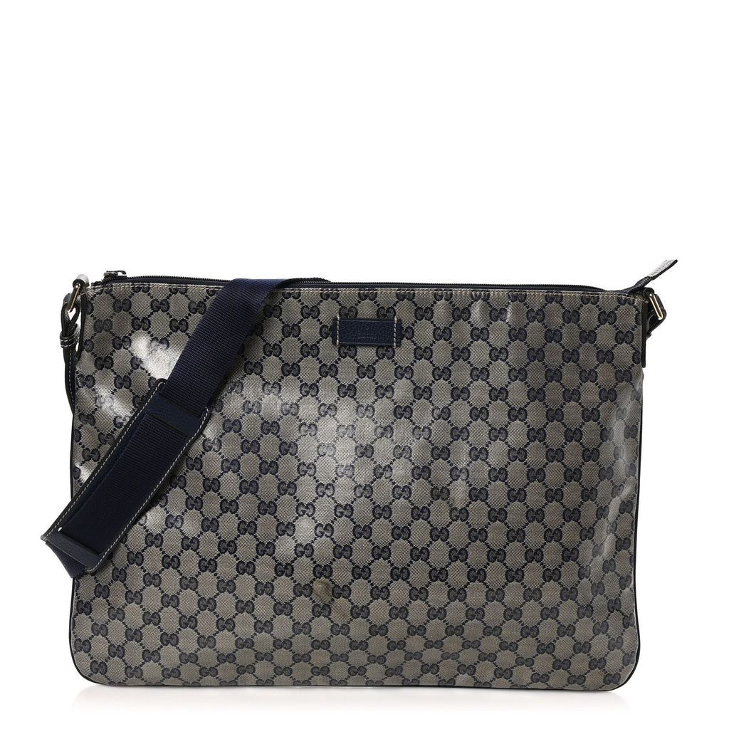 Crystal Monogram Messenger Bag Navy