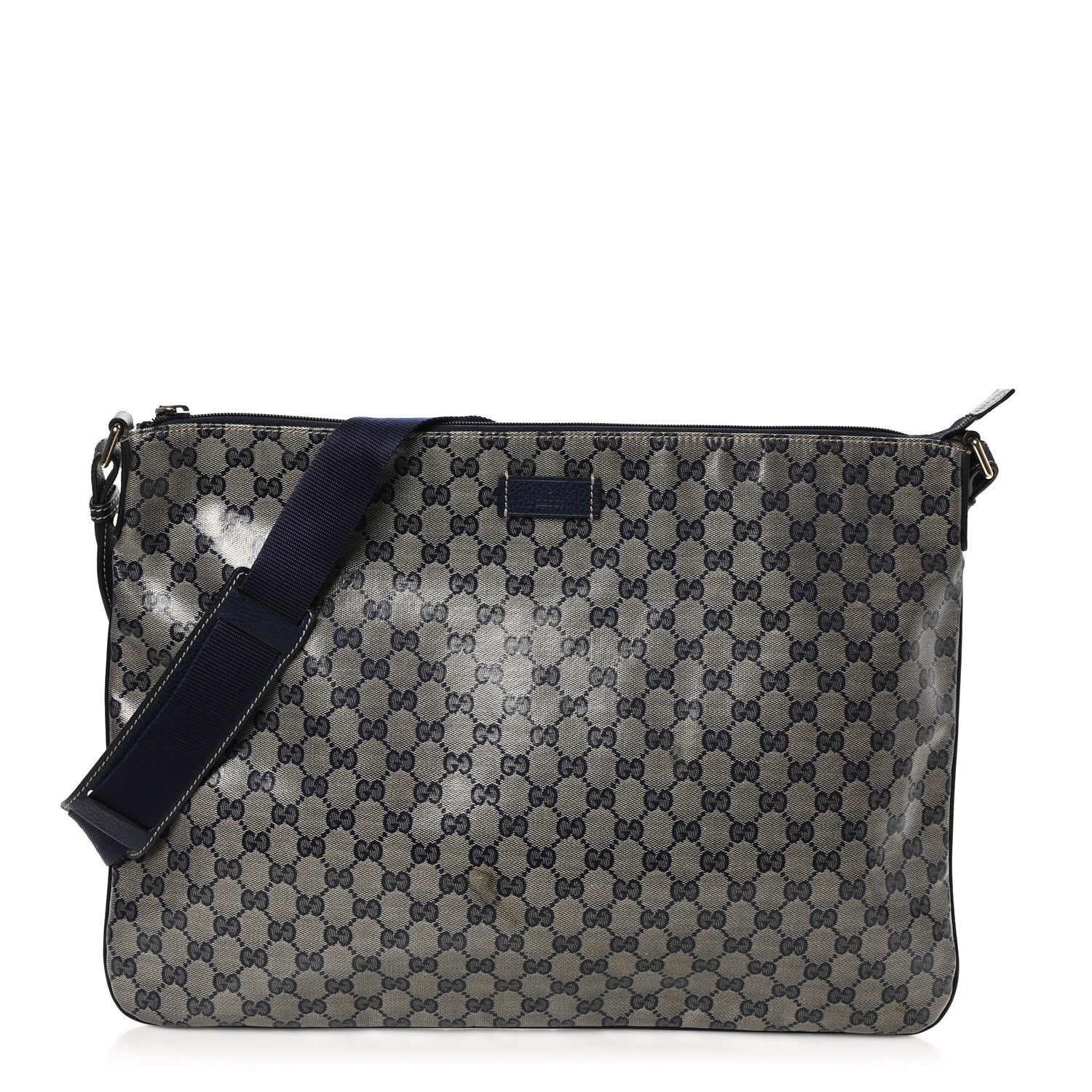 Crystal Monogram Messenger Bag Navy
