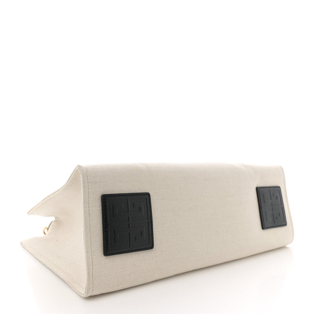 Canvas Bond Shopper Tote White Black