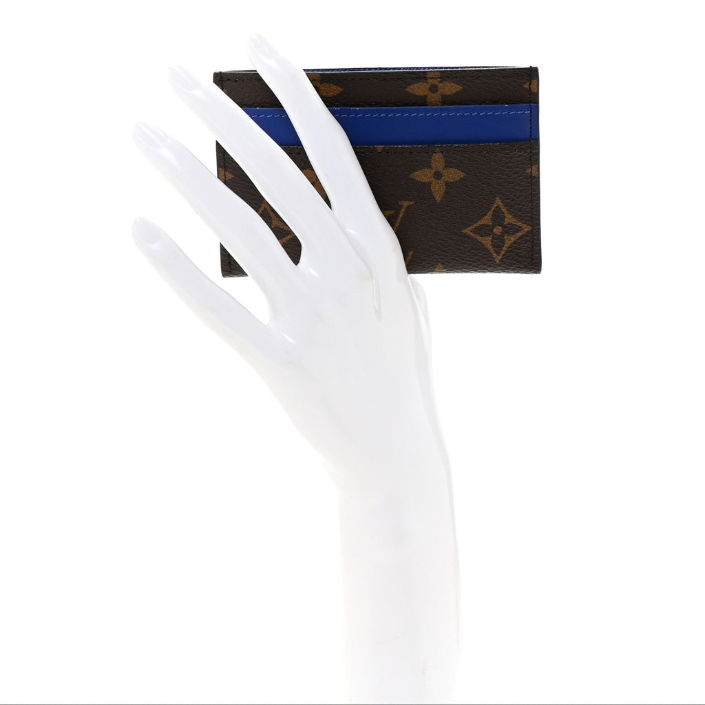Monogram Macassar Double  Holder Indigo Blue