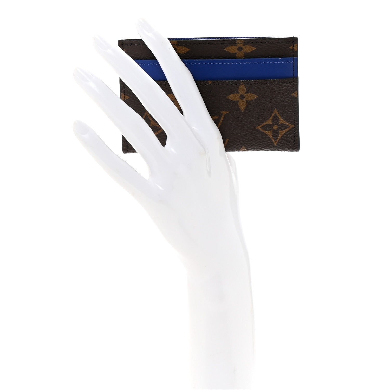 Monogram Macassar Double  Holder Indigo Blue