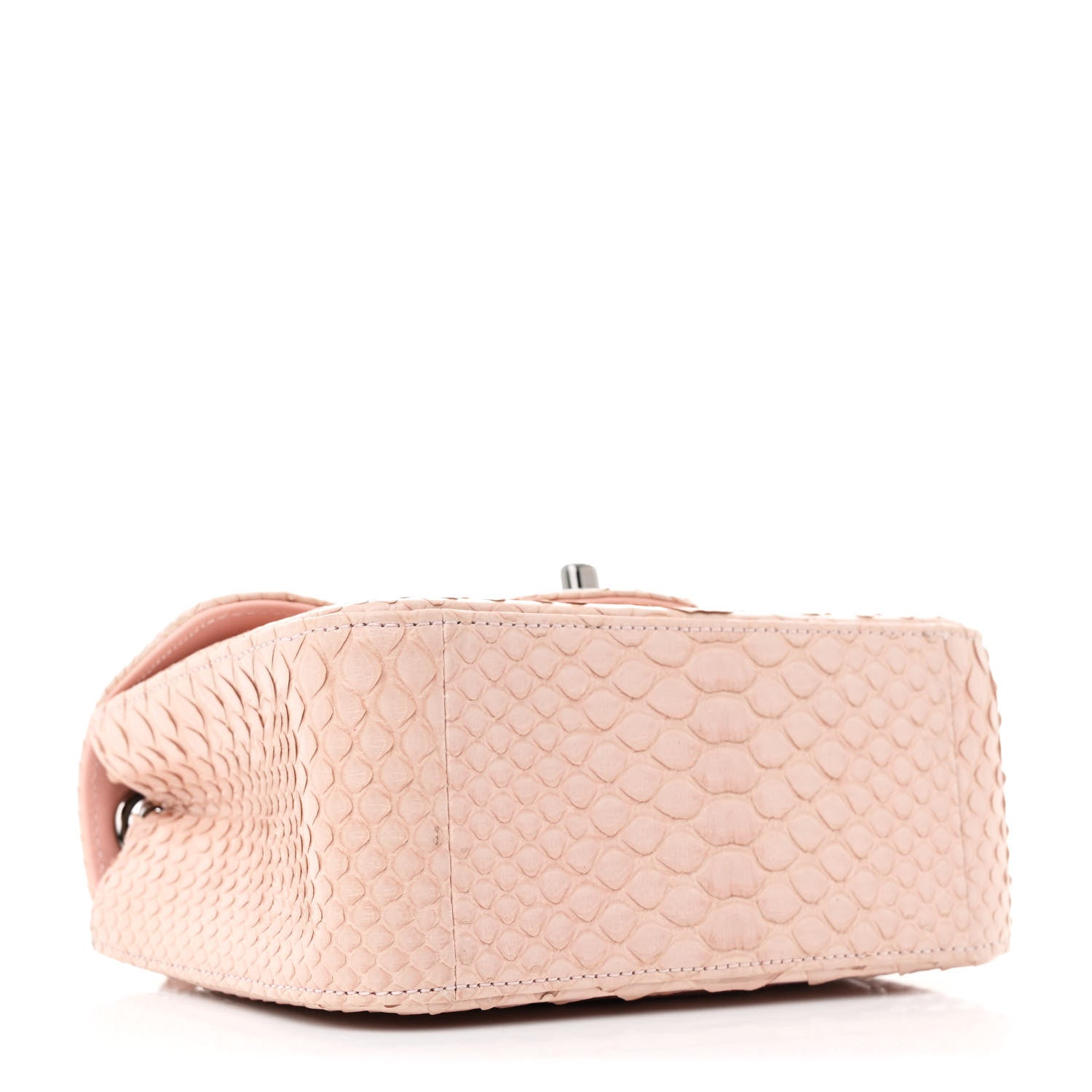 Snakeskin Mini Square Flap Light Pink