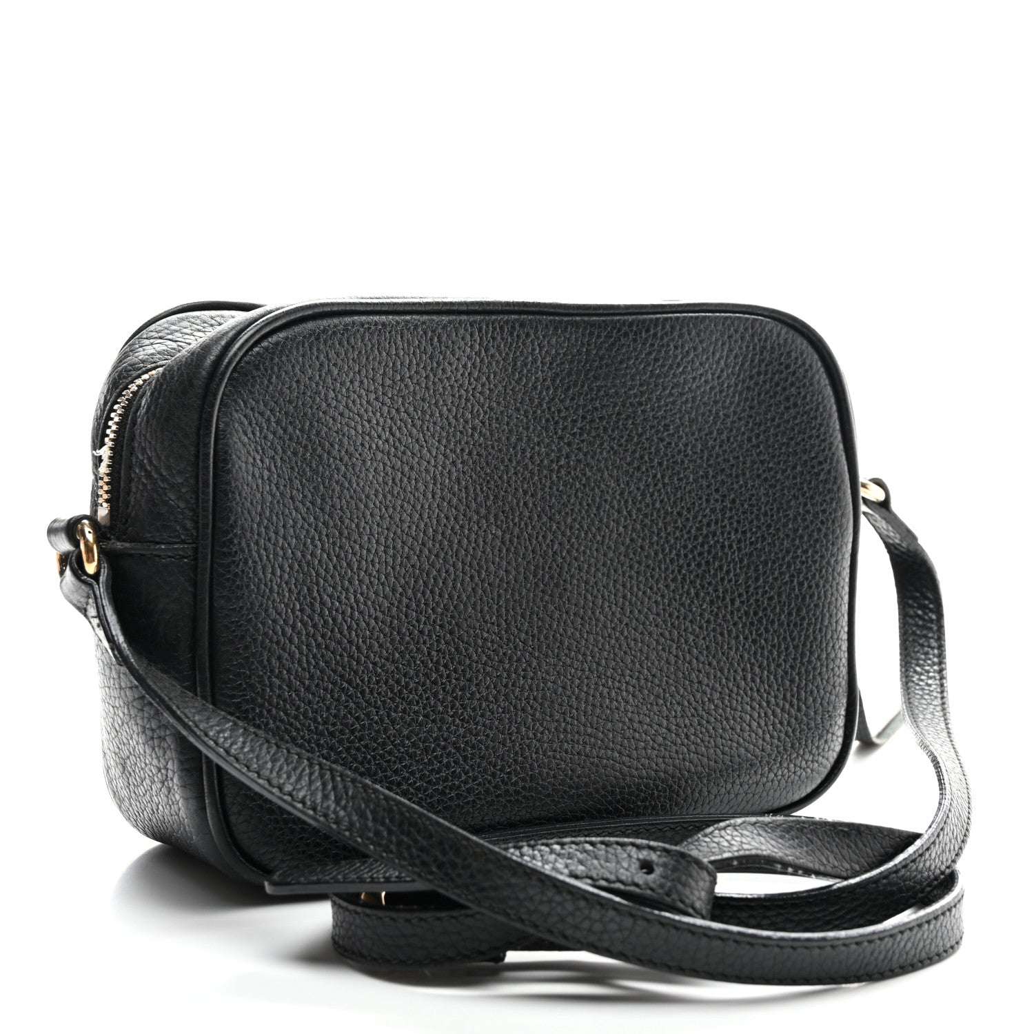 Pebbled Calfskin Small Soho Disco Bag Black
