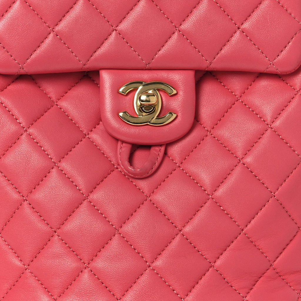 Lambskin Quilted Mini Urban Spirit Backpack Pink