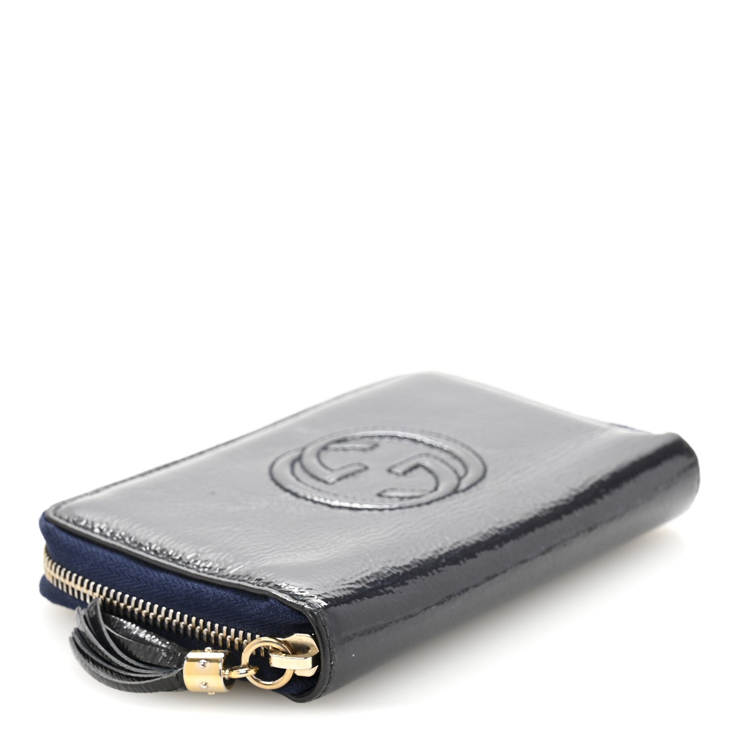 Patent Medium Soho Zip Around Wallet Navy