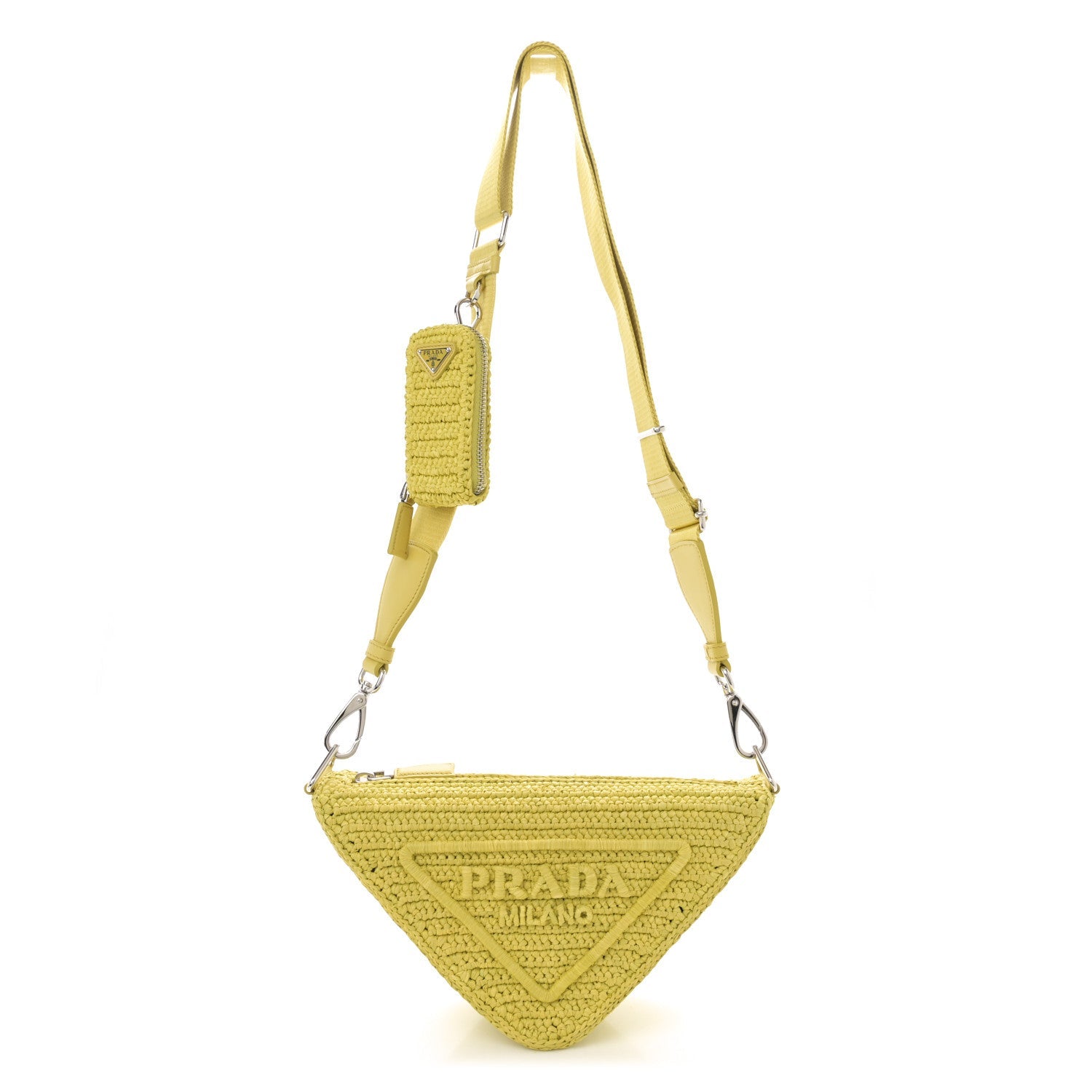 Yarn Raffia Effect Crochet Triangle Shoulder Bag Cedro