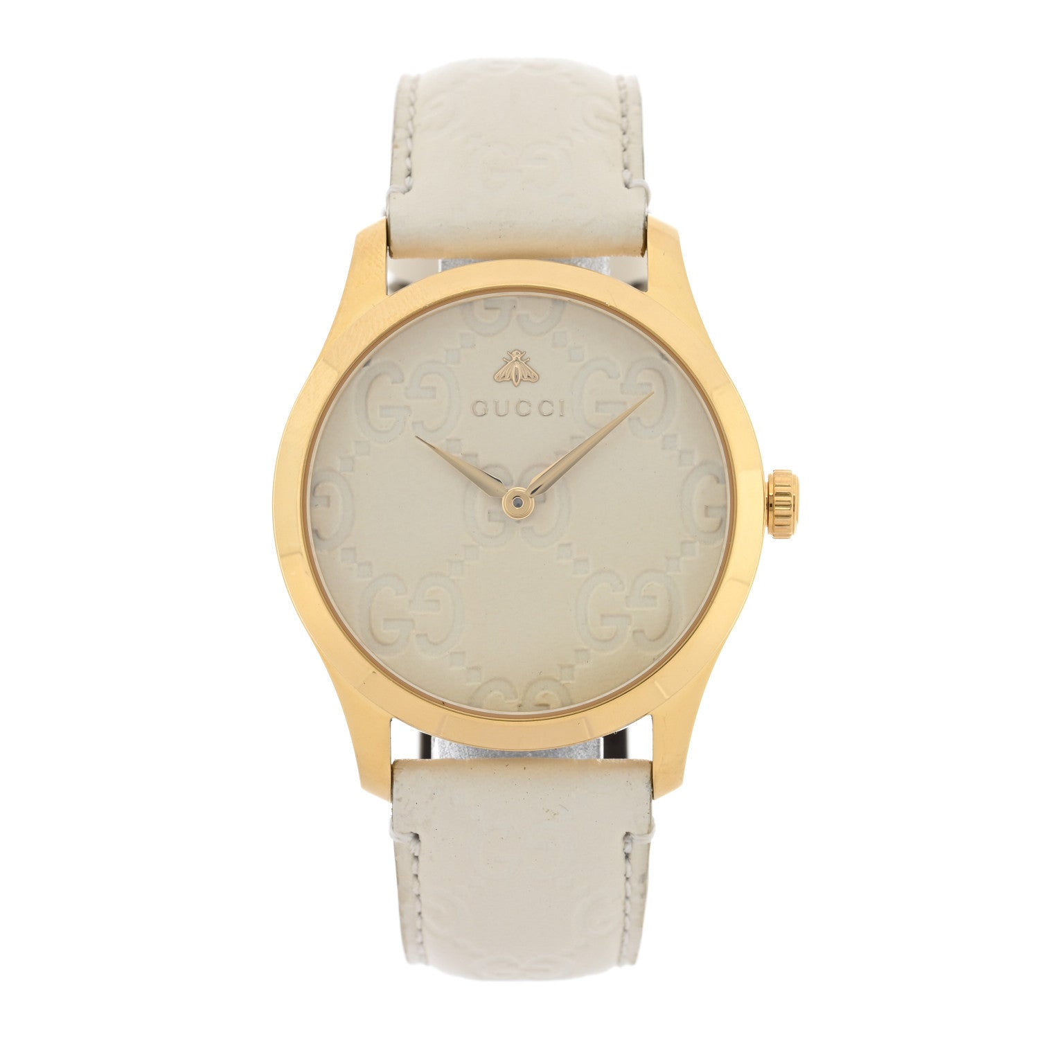 Stainless Steel Calfskin 38mm G-Timeless Quartz Watch White