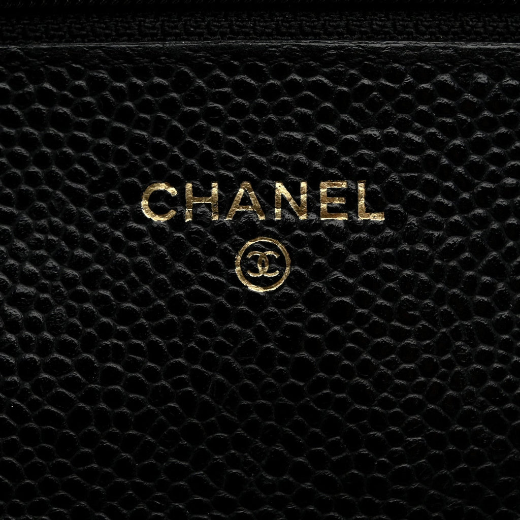 Caviar Quilted Wallet On Chain WOC Black