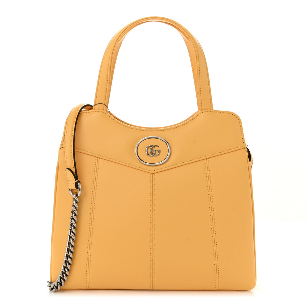 Senna Calfskin Petite GG Small Tote Bag Sunny Yellow
