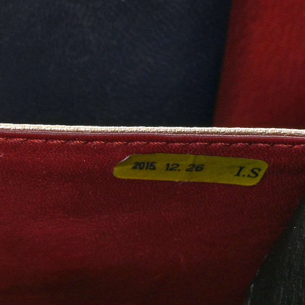 Calfskin Stitched Medium Shopping Tote Black