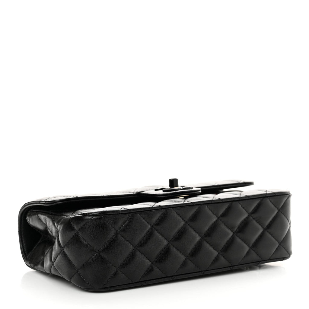 Lambskin Quilted Coco Pop Top Handle Flap Black