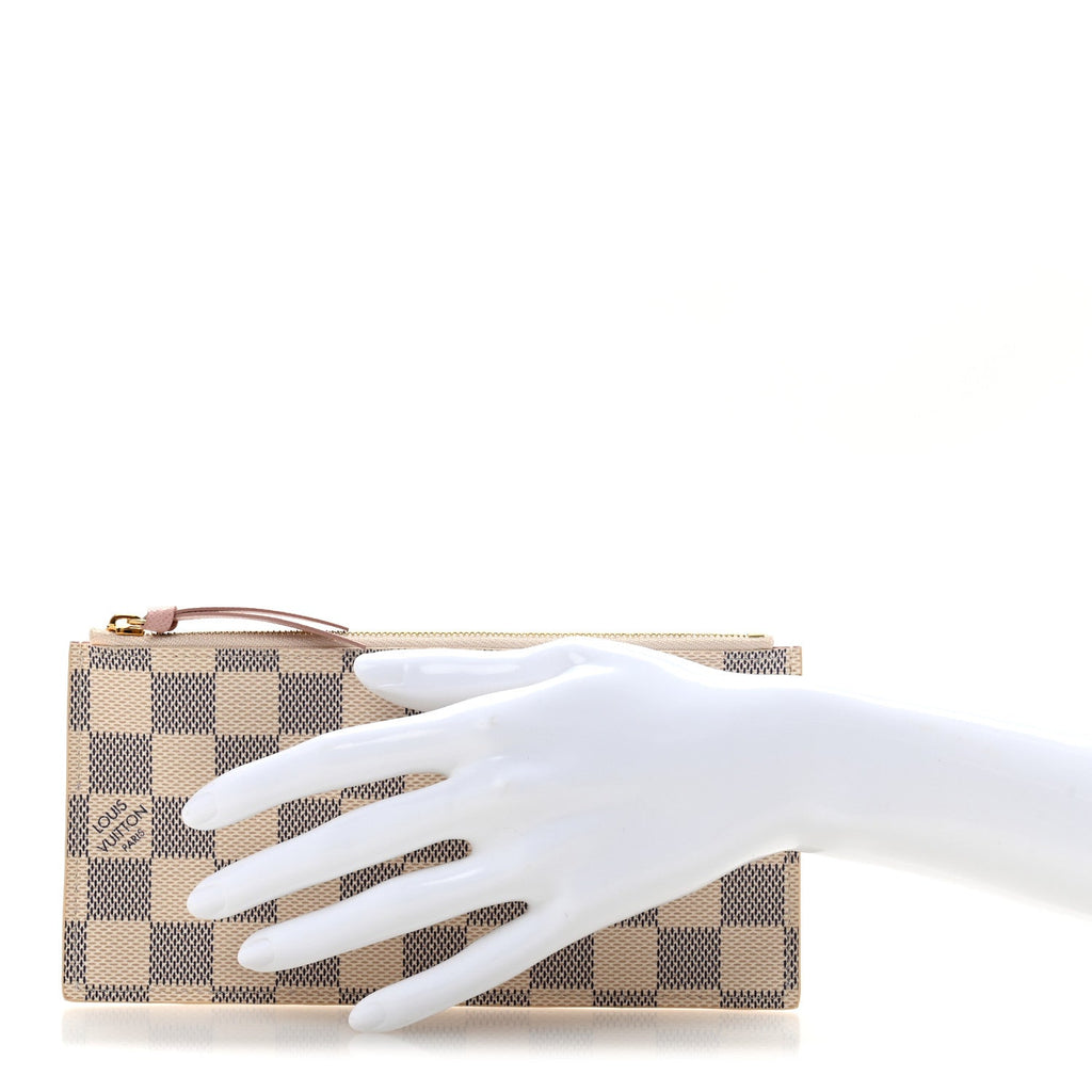 Damier Azur Calfskin Pochette Felicie GM Eau de Rose