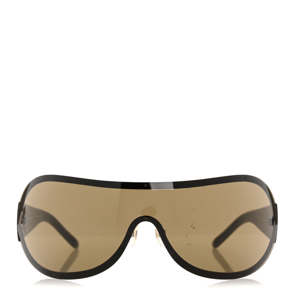 Shield Crystal CC Logo Sunglasses 4148-B Brown