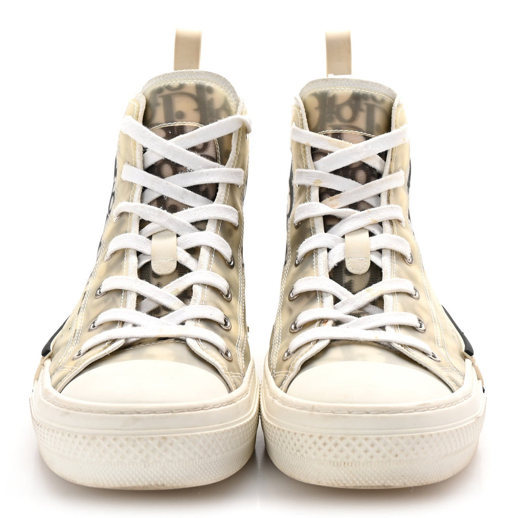 Technical Canvas Oblique B23 High Top Sneakers 40 White Black